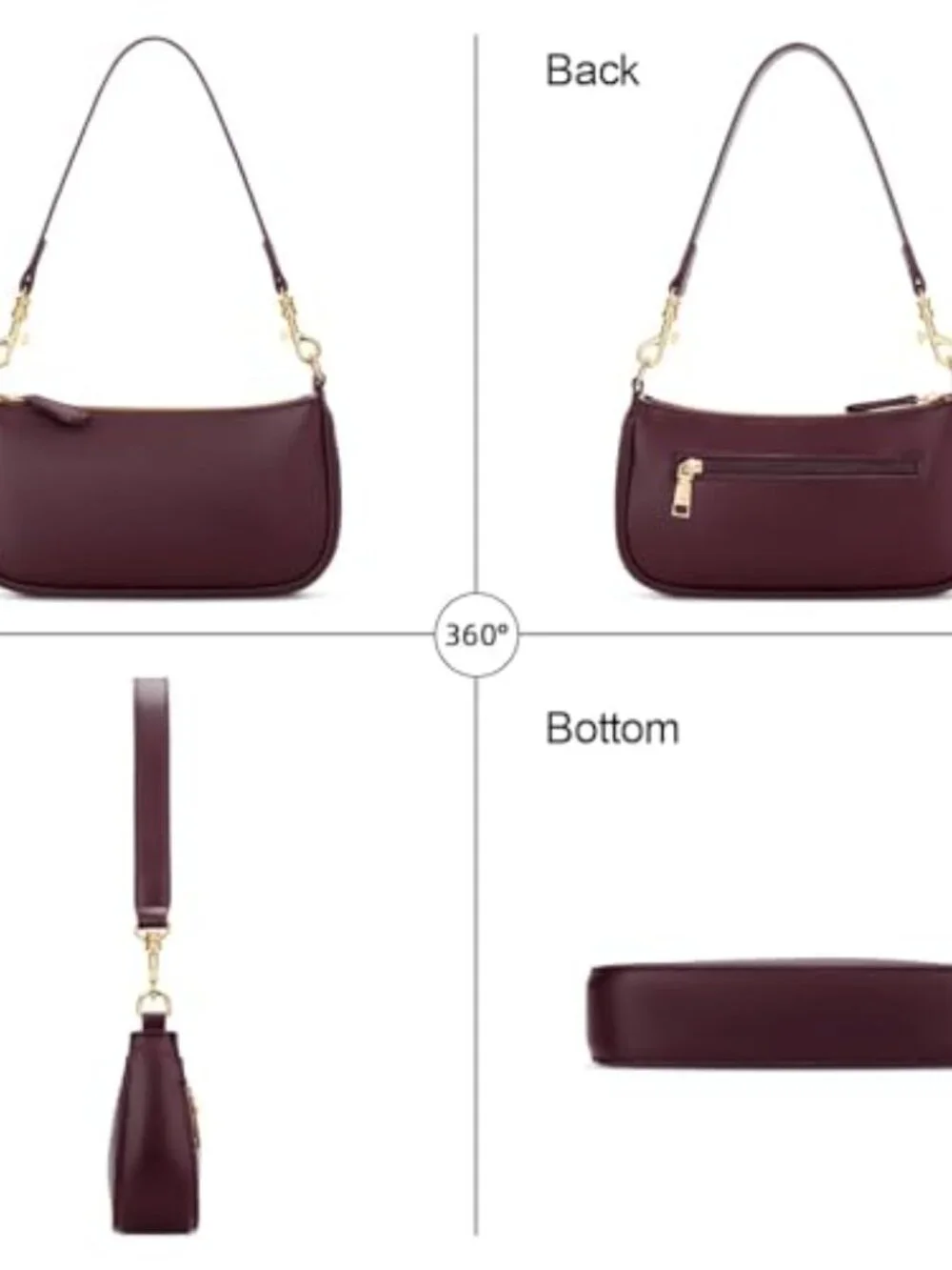 Vegan Leather Mini Shoulder Bag with Removable Strap